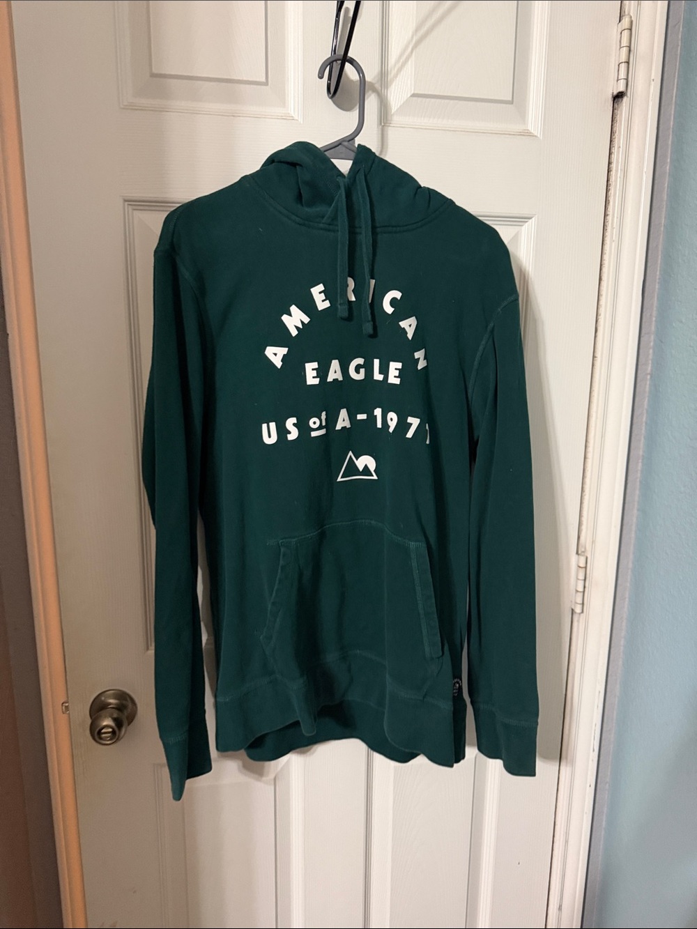 American Eagle Outfitters Dark Green Graphic Pullover Hoodie